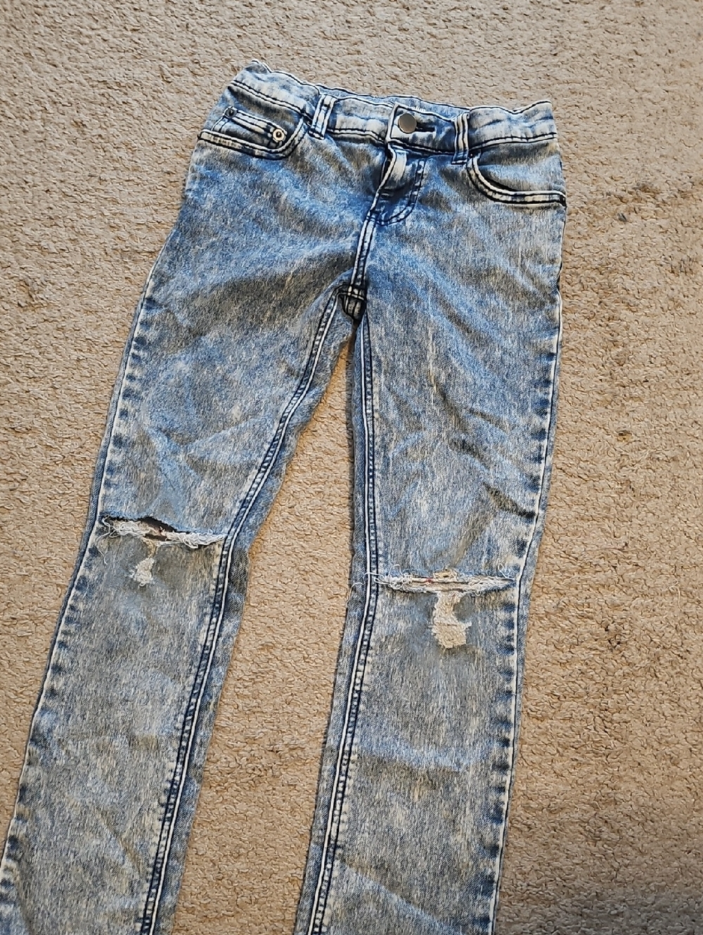 Kids Light Blue Distressed Skinny Jeans